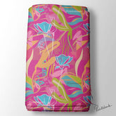 Pink Abstract Floral Digital Printed Fabric Material Manufacture In India